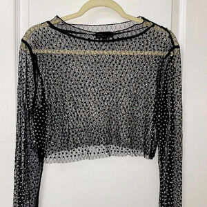 HONEY Kylie Long Sleeve Embellished Crop Top